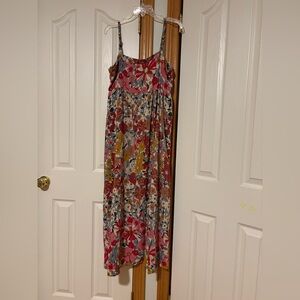 NATURAL LIFE Floral Print Maxi Dress in Pink, Mustard & Green